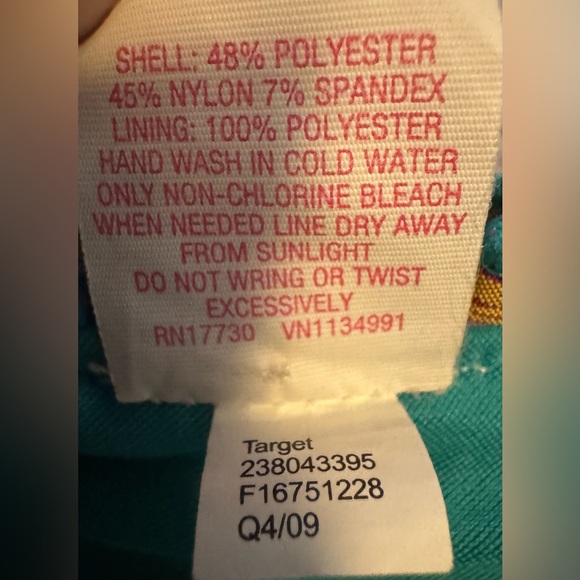 Xhilaration Plaid Green and Purple Multi Hue String Bikini Swimwear Set - Picture 4 of 14